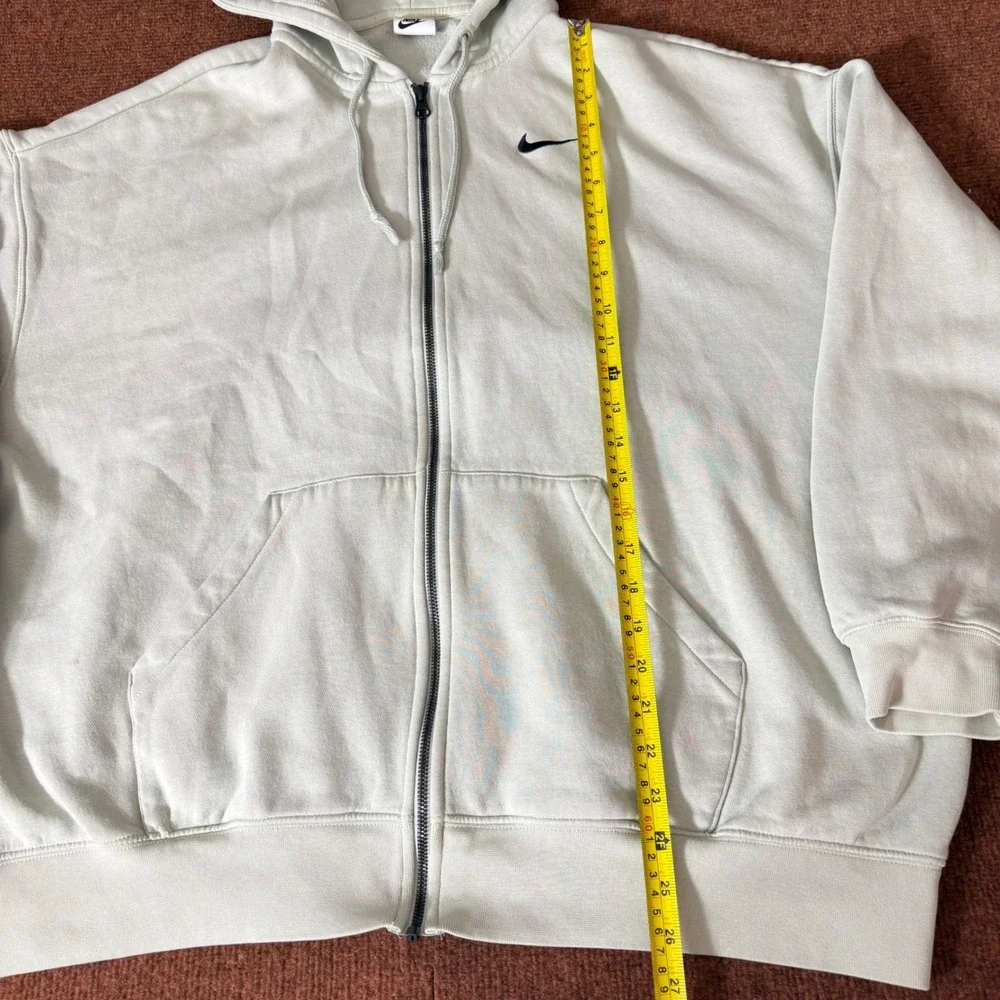 Nike Mens gym fit Full Zip Hoodie XL Lime Green Fleece Swoosh Logo Sweatshirt A+